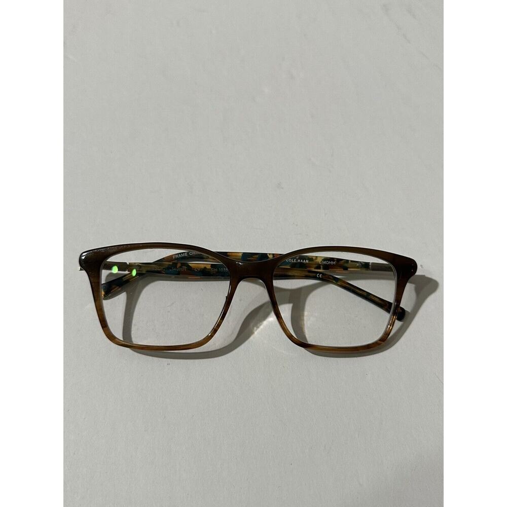 Cole Haan CH 1035 Eyeglasses 53 16 140 Brown Horn Frame Turtoise Women’s Blue